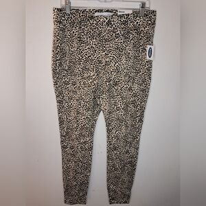 Old Navy Women's Stevie High Rise Stretch Leopard Print Pants/Leggings NWT